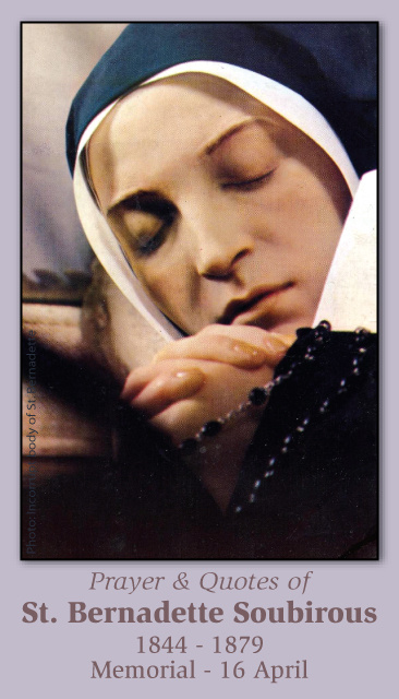 St. Bernadette Prayer Card